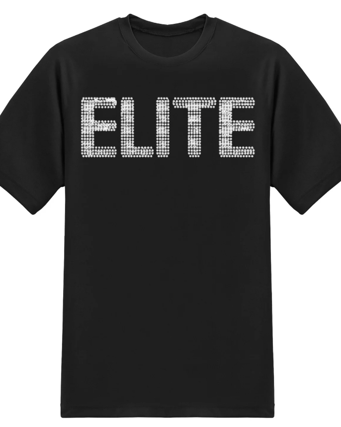 ELITE Black Rhinestone Tee