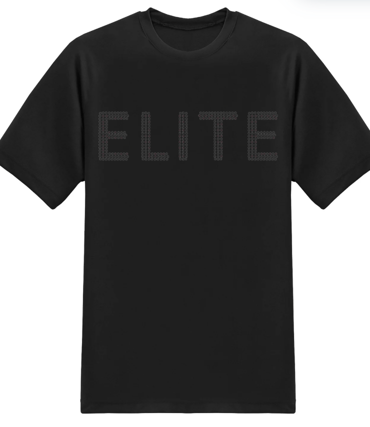 ELITE Black Rhinestone Tee
