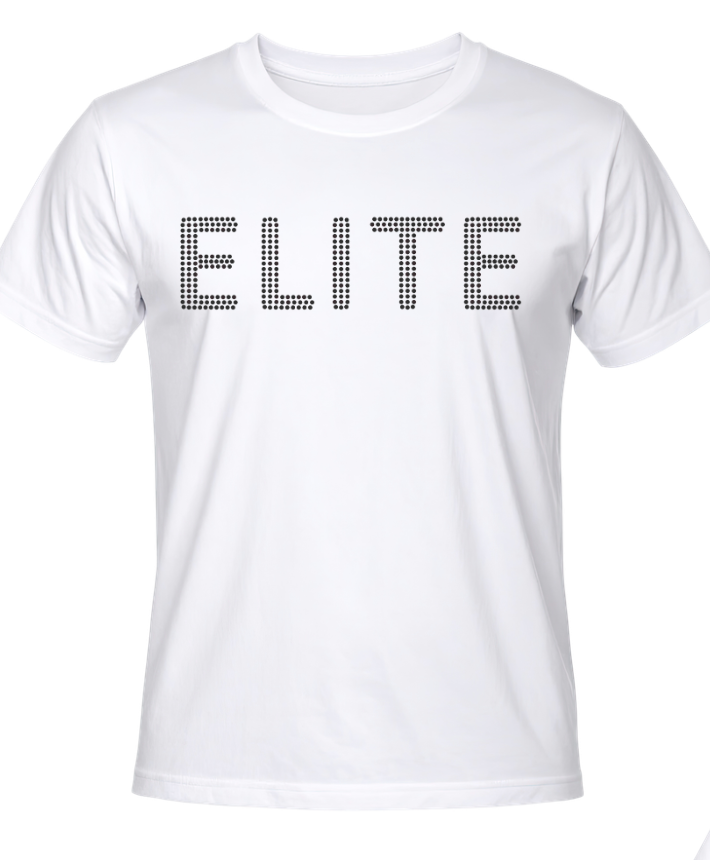 ELITE White Rhinestone Tee
